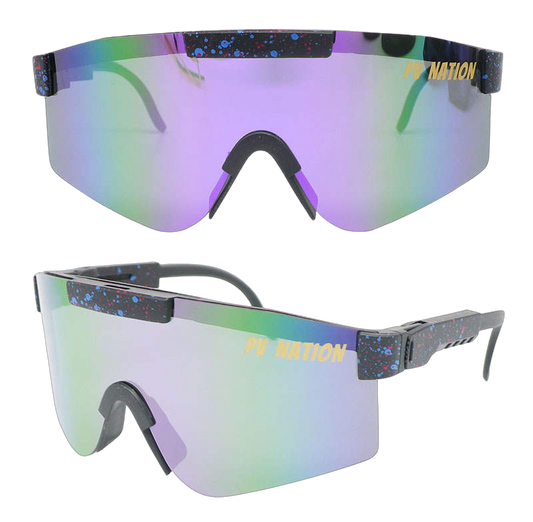 PV Nation Polarized Sports sunglasses shades unisex purple black PVAMU